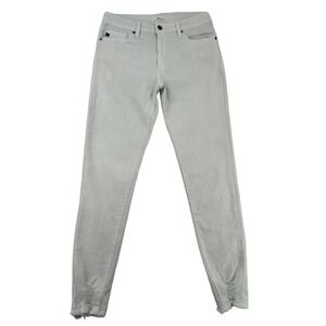 KanCan Light Gray Distressed Skinny Jeans High Rise Frayed Hem  Size 9/28 Y2K